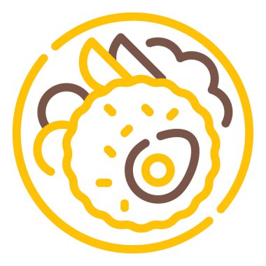 Nasi Goreng simgesi, vektör çizimi basit tasarım