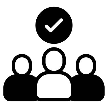 Destek Grubu simgesi, vektör illüstrasyonu basit tasarım