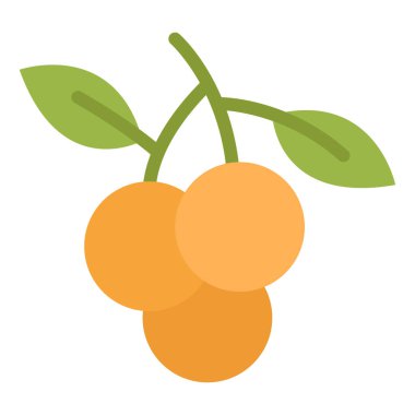 Longan simgesi, vektör illüstrasyonu basit tasarım