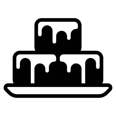 Brownie simgesi, vektör illüstrasyonu basit tasarım