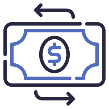 Cash Flow Simgesi, vektör illüstrasyonu basit tasarım