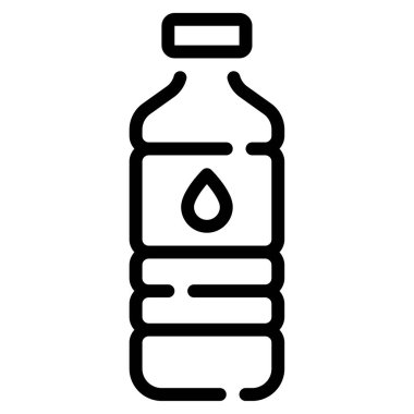 Su şişesi simgesi, vektör illüstrasyonu basit tasarım