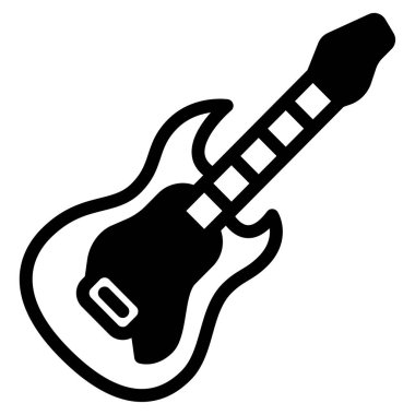 gitar müzik enstrümanı simgesi düz stil 