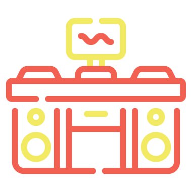 DJ Booth simgesi, vektör illüstrasyonu basit tasarım