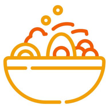 Salata kabı simgesi, vektör illüstrasyonu basit tasarım