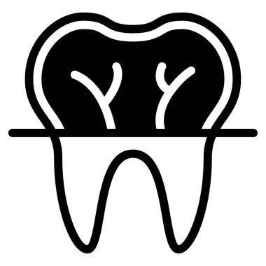 Diş Xray simgesi, vektör illüstrasyonu basit tasarım