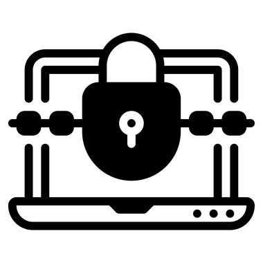 Fidye yazılımı simgesi, vektör illüstrasyonu basit tasarım