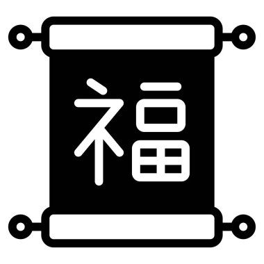 Fortune Scroll simgesi, vektör illüstrasyonu basit tasarım