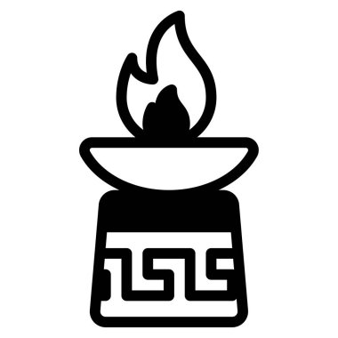 Kutsal Ateş simgesi, vektör illüstrasyonu basit tasarım