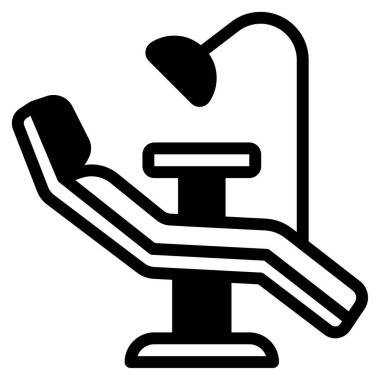 Diş Sandalyesi simgesi, vektör illüstrasyonu basit tasarım