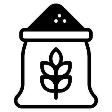 Pirinç unu simgesi, vektör illüstrasyonu basit tasarım