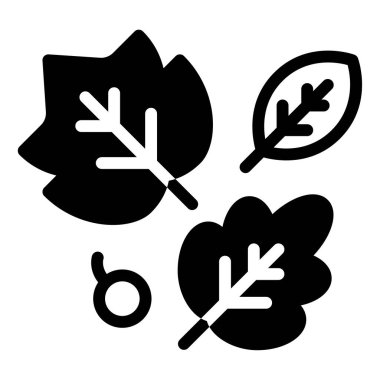 Sonbahar yaprakları simgesi, vektör illüstrasyonu basit tasarım