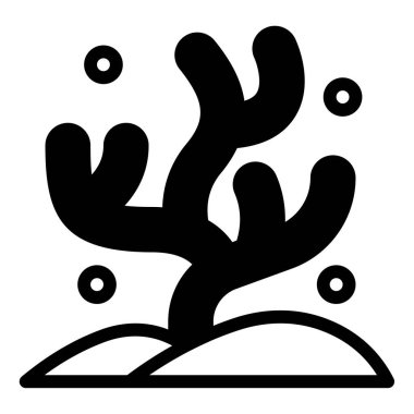 Mercan resifi simgesi, vektör illüstrasyonu basit tasarım