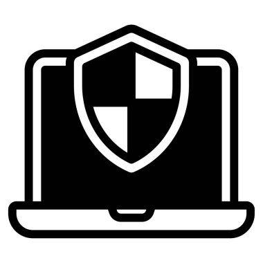 Antivirüs simgesi, vektör illüstrasyonu basit tasarım