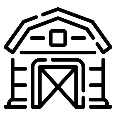 Barn Door simgesi, vektör illüstrasyonu basit tasarım