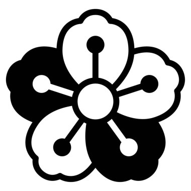 Kiraz çiçeği simgesi, vektör illüstrasyonu basit tasarım