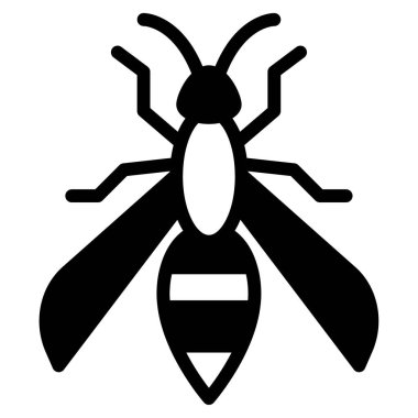 Yaban arısı simgesi, vektör illüstrasyonu basit tasarım