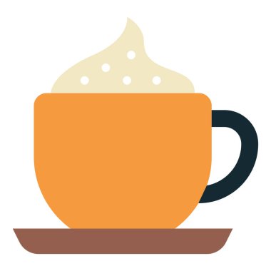 Cappuccino simgesi, vektör illüstrasyonu basit tasarım