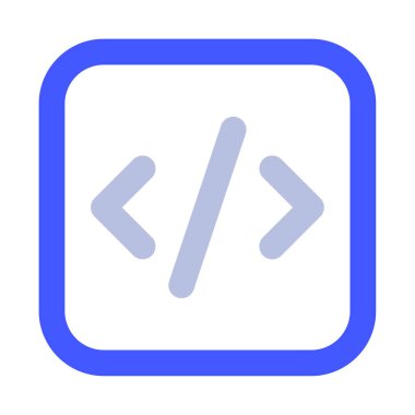 Kod simgesi, vektör illüstrasyonu basit tasarım