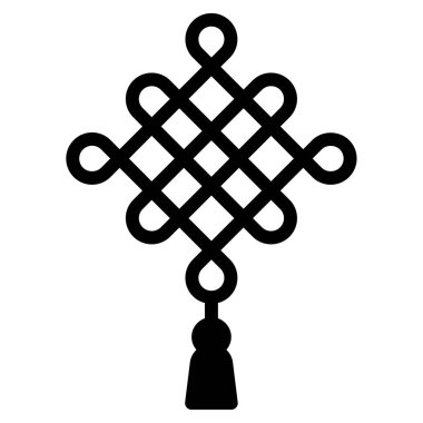 Çince düğüm simgesi, vektör illüstrasyonu basit tasarım