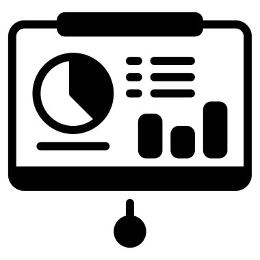sunum simgesi, vektör illüstrasyonu basit tasarım