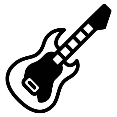 gitar müzik enstrümanı simgesi düz stil 