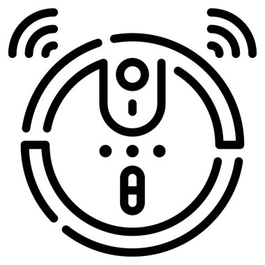 Robot vakum simgesi, vektör illüstrasyonu basit tasarım