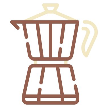 Moka Pot simgesi, vektör illüstrasyonu basit tasarım