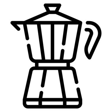 Moka Pot simgesi, vektör illüstrasyonu basit tasarım