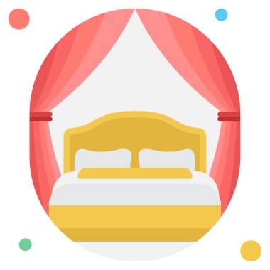 Otel Yatak simgesi, vektör illüstrasyonu basit tasarım