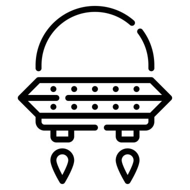 Uçan daire simgesi, vektör illüstrasyonu basit tasarım