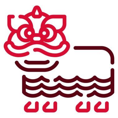 Aslan Dansı simgesi, vektör illüstrasyonu basit tasarım