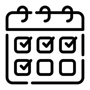 Planlayıcı simgesi, vektör illüstrasyonu basit tasarım