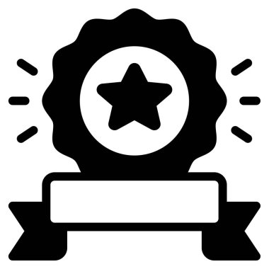 Rozet simgesi, vektör illüstrasyonu basit tasarım