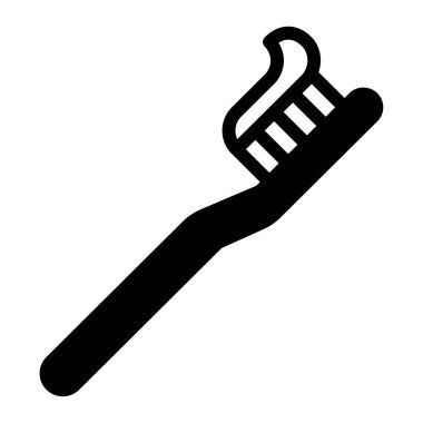 diş fırçası simgesi, vektör illüstrasyonu basit tasarım