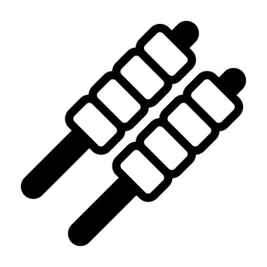 Satay Şiş simgesi, vektör illüstrasyonu basit tasarım