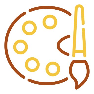 Sanat paleti simgesi, vektör illüstrasyonu basit tasarım