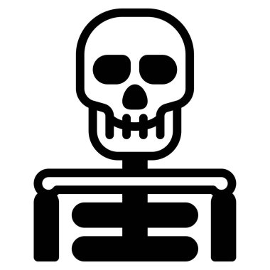 iskelet simgesi, vektör illüstrasyonu basit tasarım