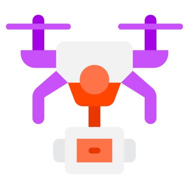 Drone simgesi, vektör illüstrasyonu basit tasarım