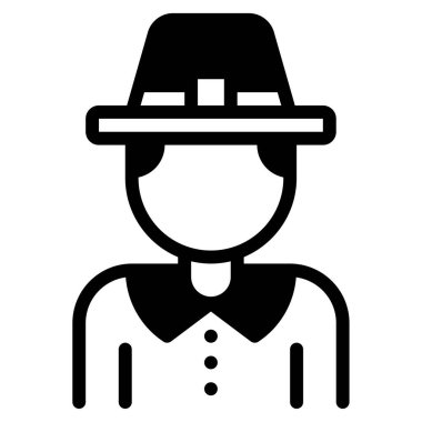 Pilgrim simgesi, vektör illüstrasyonu basit tasarım