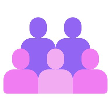 Kalabalık simgesi, vektör illüstrasyonu basit tasarım