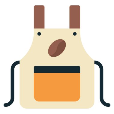 Barista önlük simgesi, vektör illüstrasyonu basit tasarım