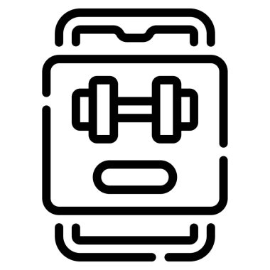 Fitness Uygulaması simgesi, vektör illüstrasyonu basit tasarım