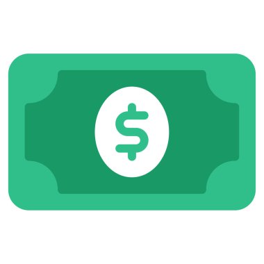 Banknote simgesi, vektör illüstrasyonu basit tasarım