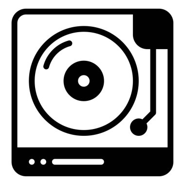 Vinil kayıt simgesi, vektör illüstrasyon basit tasarım