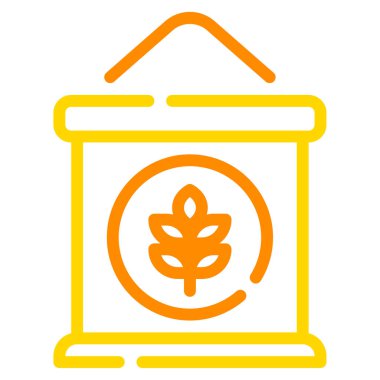 Rice Sack simgesi, vektör illüstrasyonu 