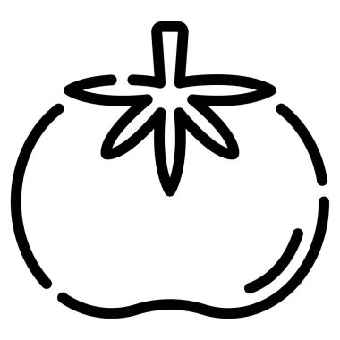 Domates ikonu, vektör illüstrasyonu basit tasarım