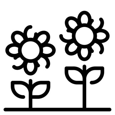 Ayçiçekleri. Web simgesi basit illüstrasyon 