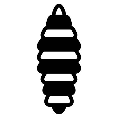 Kurtçuk simgesi, vektör illüstrasyonu basit tasarım