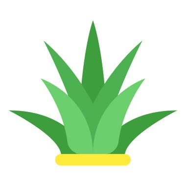 Aloe Vera simgesi, vektör illüstrasyonu basit tasarım